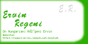 ervin regeni business card
